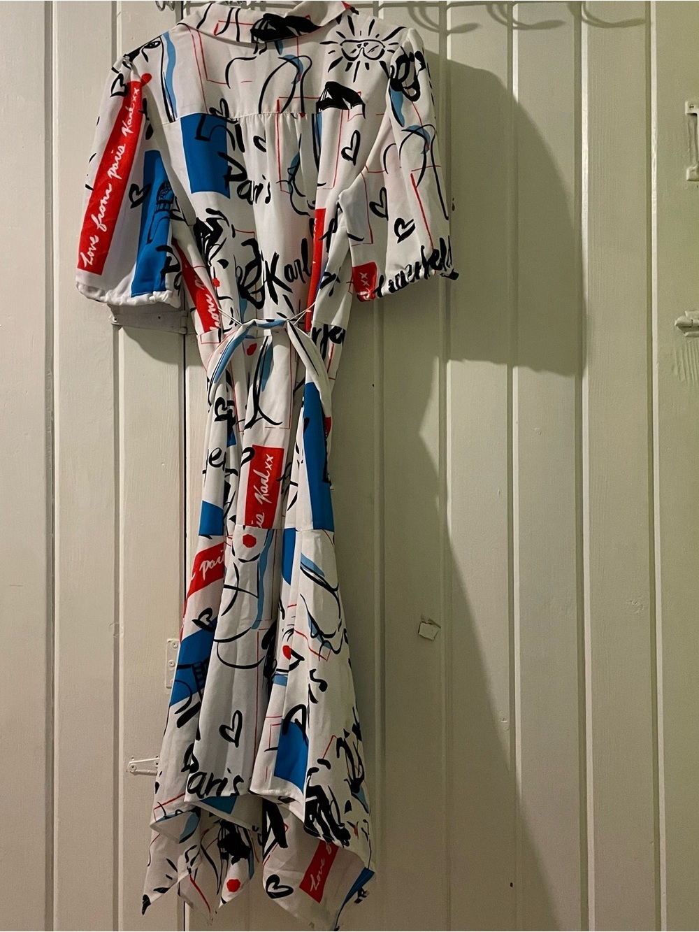 Karl Lagerfeld Paris Print belted shirt dress-size 10 NWOT - Picture 8 of 13